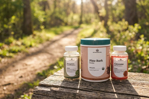 Three Powerful Superfoods for Him: Jiaogulan, Pine Bark and Cayenne