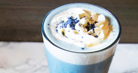 butterfly pea powder blue milkshake