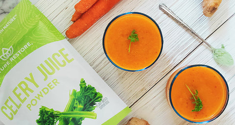 celery juice and carrot skin health smoothie recipe