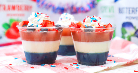 4th of July red white and blue layered jello recipe