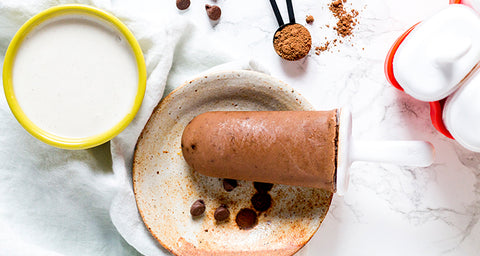 homemade fudge pops with reishi powder