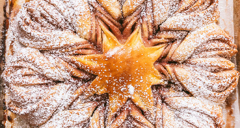 Lemon Pomegranate Star bread made with Nature Restore Pomegranate Powder 