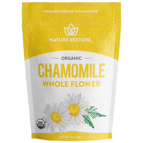 Nature Restore Chamomile Dried Whole Flower, Organic, 4-Ounces, 113-Grams