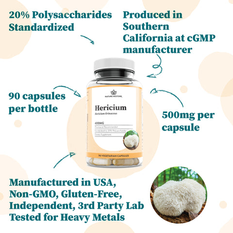 Hericium Erinaceus Extract Mushroom Supplement – Nature Restore Inc