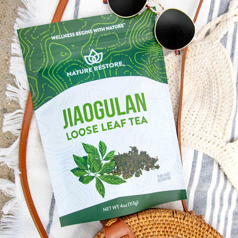 Green Hill Tea – Gynostemma Pentaphyllum Herbal Tea (Jiaogulan), Caffeine Free, Loose Leaf, 8 Oz, Grown In China