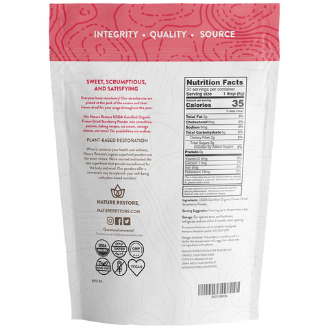 Organic Freeze Dried Strawberry Powder, 8 Ounces