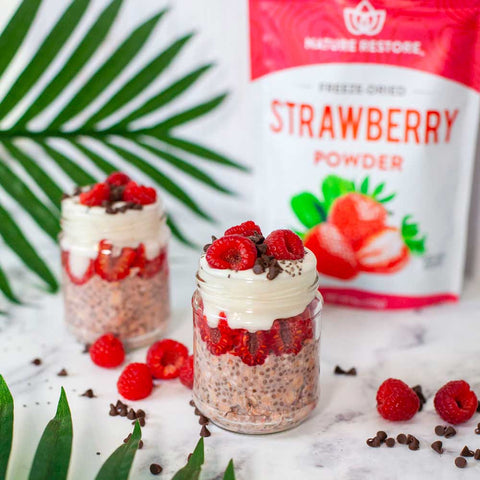 Nature Restore Freeze-dried Strawberry Powder, Organic, 8-Ounces, overnight oats recipe